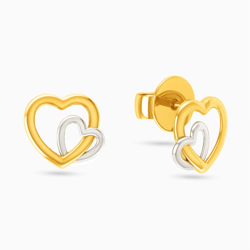 Miss L' by L'azurde Heart Stud Earrings in 18K Gold - Image 1